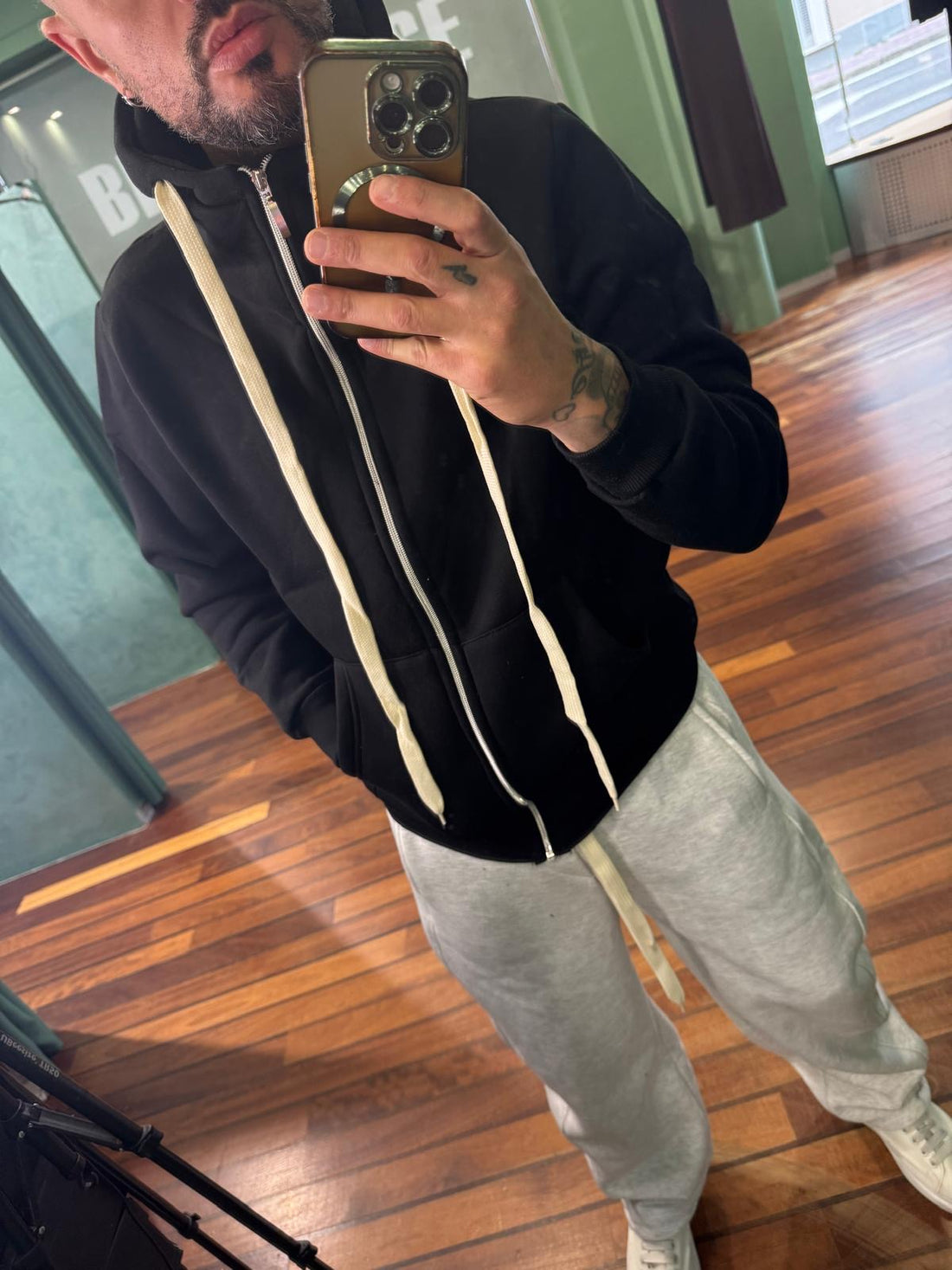 HOODIE ZIP COLLO ALTO